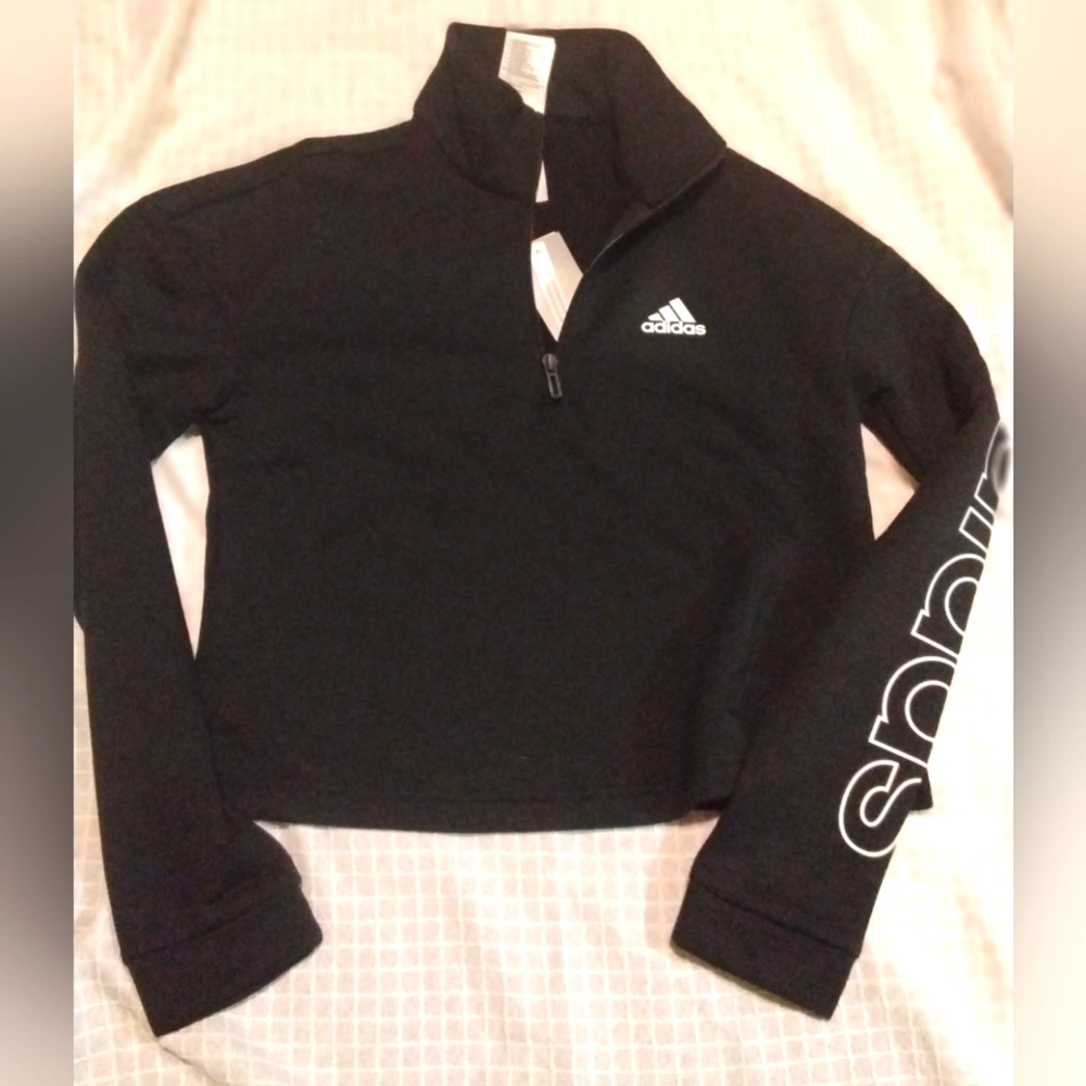 NWT Adidas 1/4 zipper cropped pullover size XS